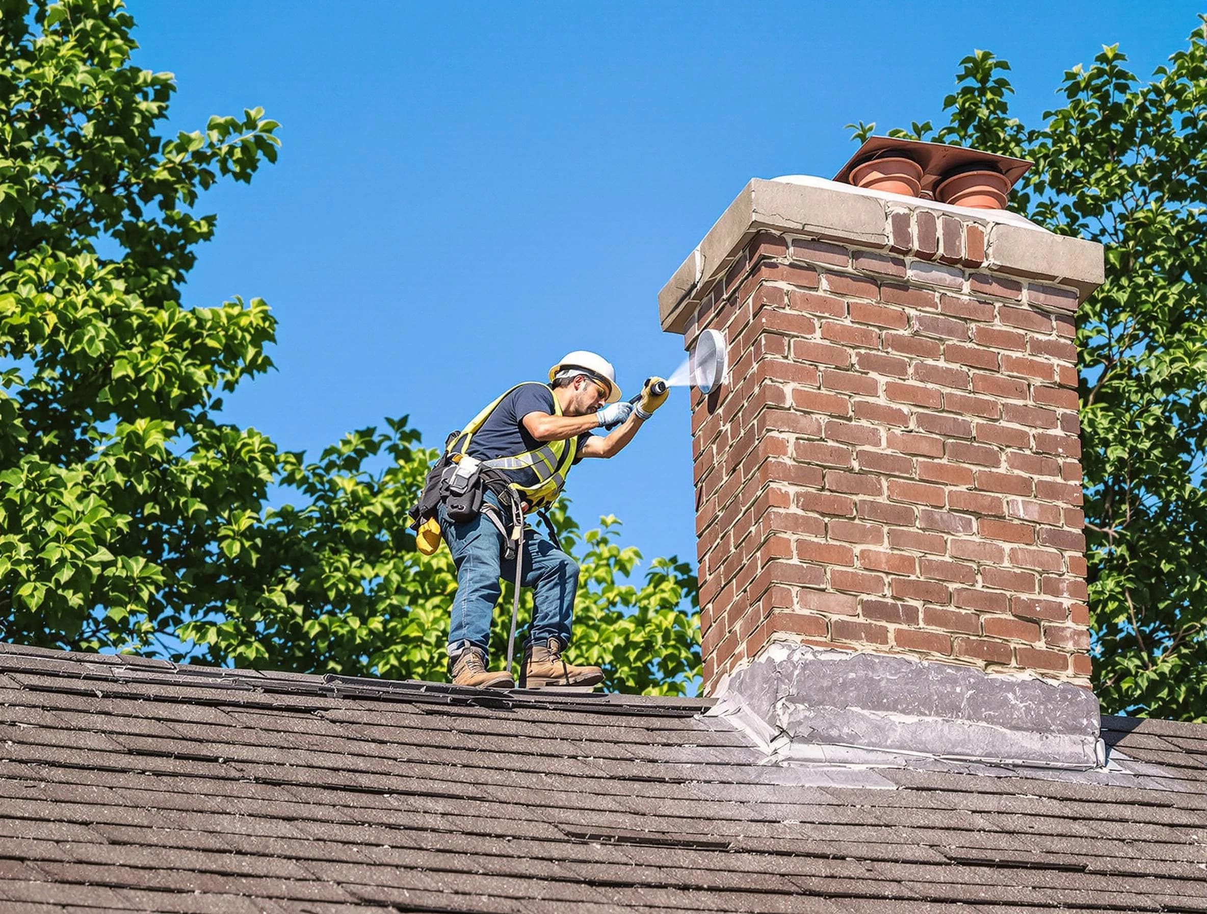 Columbiana Chimney Sweep performing an inspection with advanced tools in Columbiana, AL