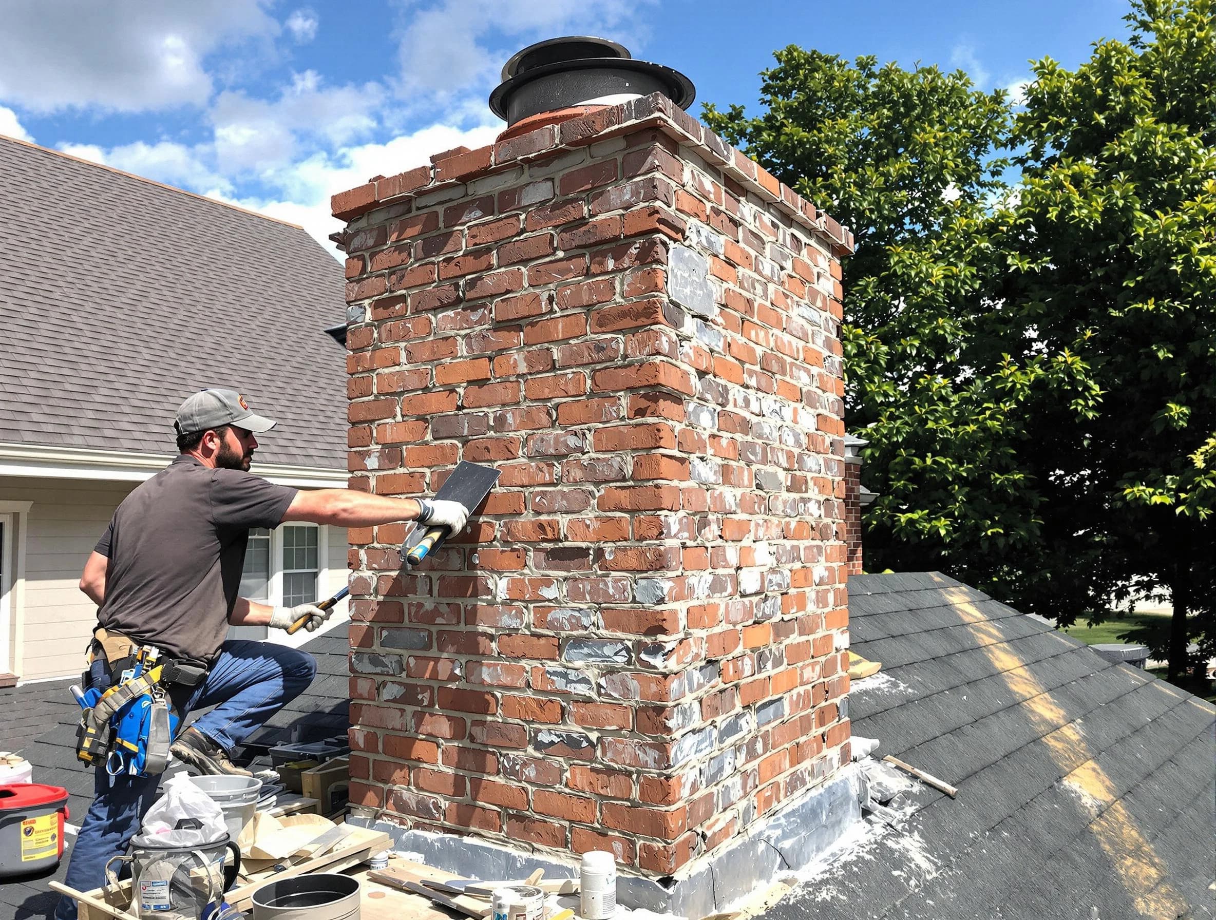 Completed chimney rebuild by Columbiana Chimney Sweep in Columbiana, AL