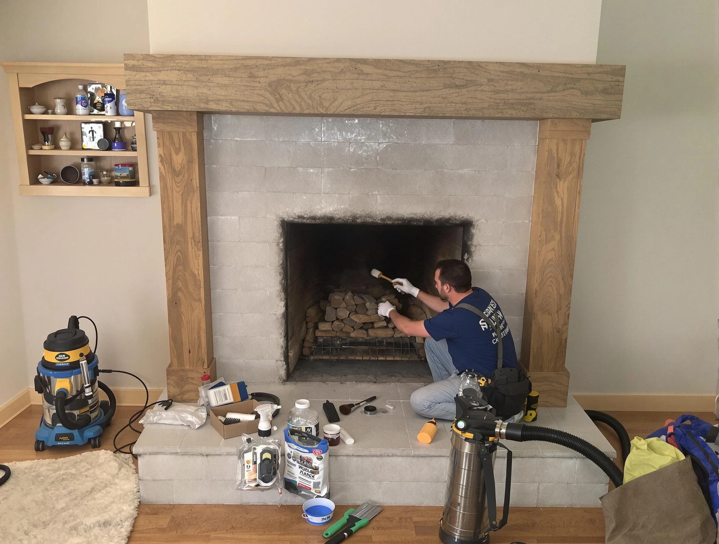 Detailed creosote removal process by Columbiana Chimney Sweep in Columbiana, AL