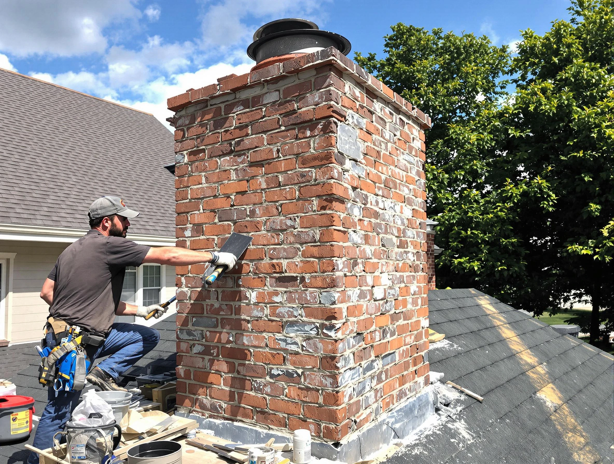 Completed chimney rebuild by Columbiana Chimney Sweep in Columbiana, AL