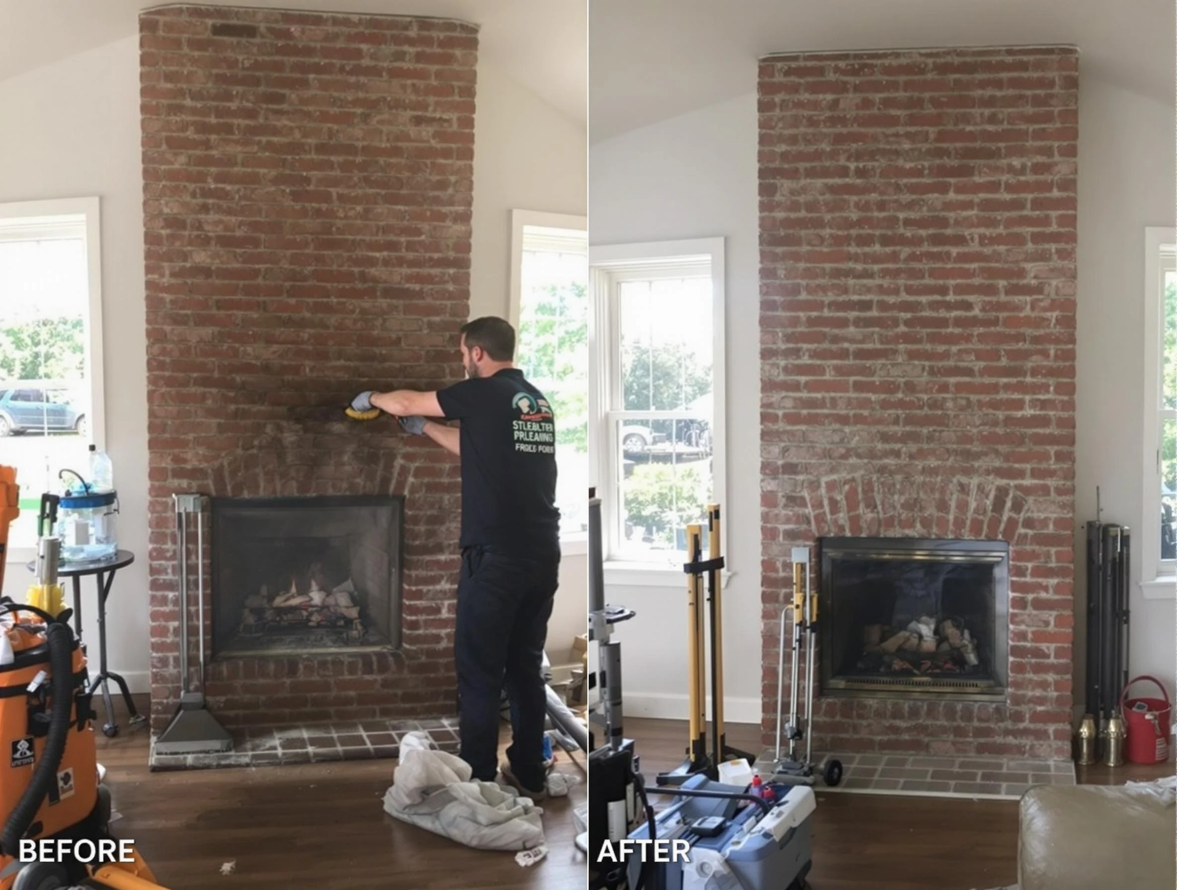Finished chimney sweeping service by Columbiana Chimney Sweep in Columbiana, AL