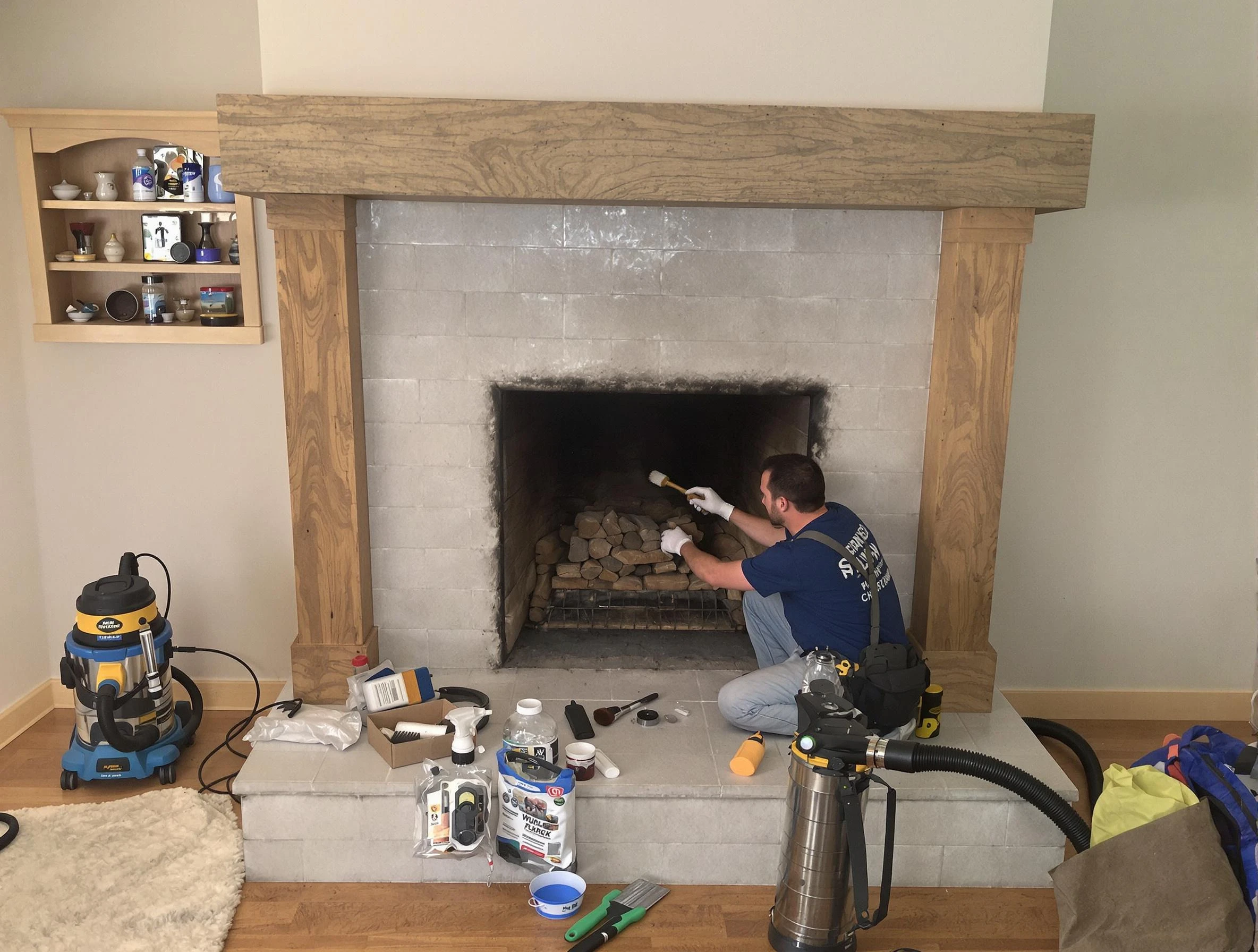 Detailed creosote removal process by Columbiana Chimney Sweep in Columbiana, AL